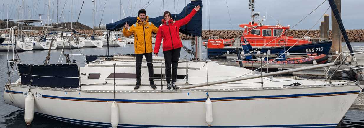 Louise et Arthur sur bateau